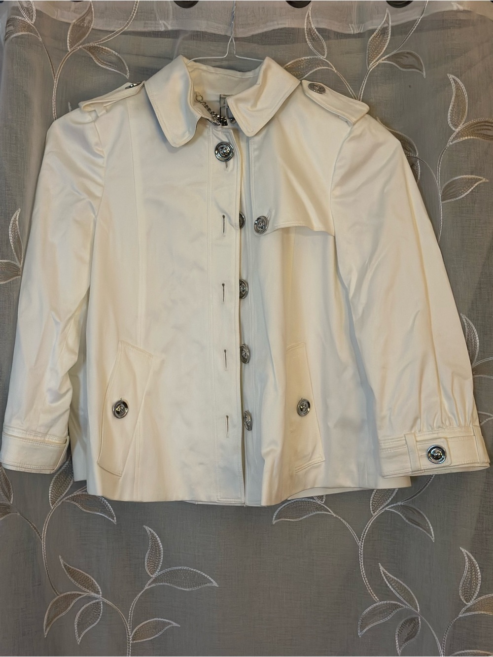 Girls' White Trench Coat Jacket - Classic Lightweight Outerwear